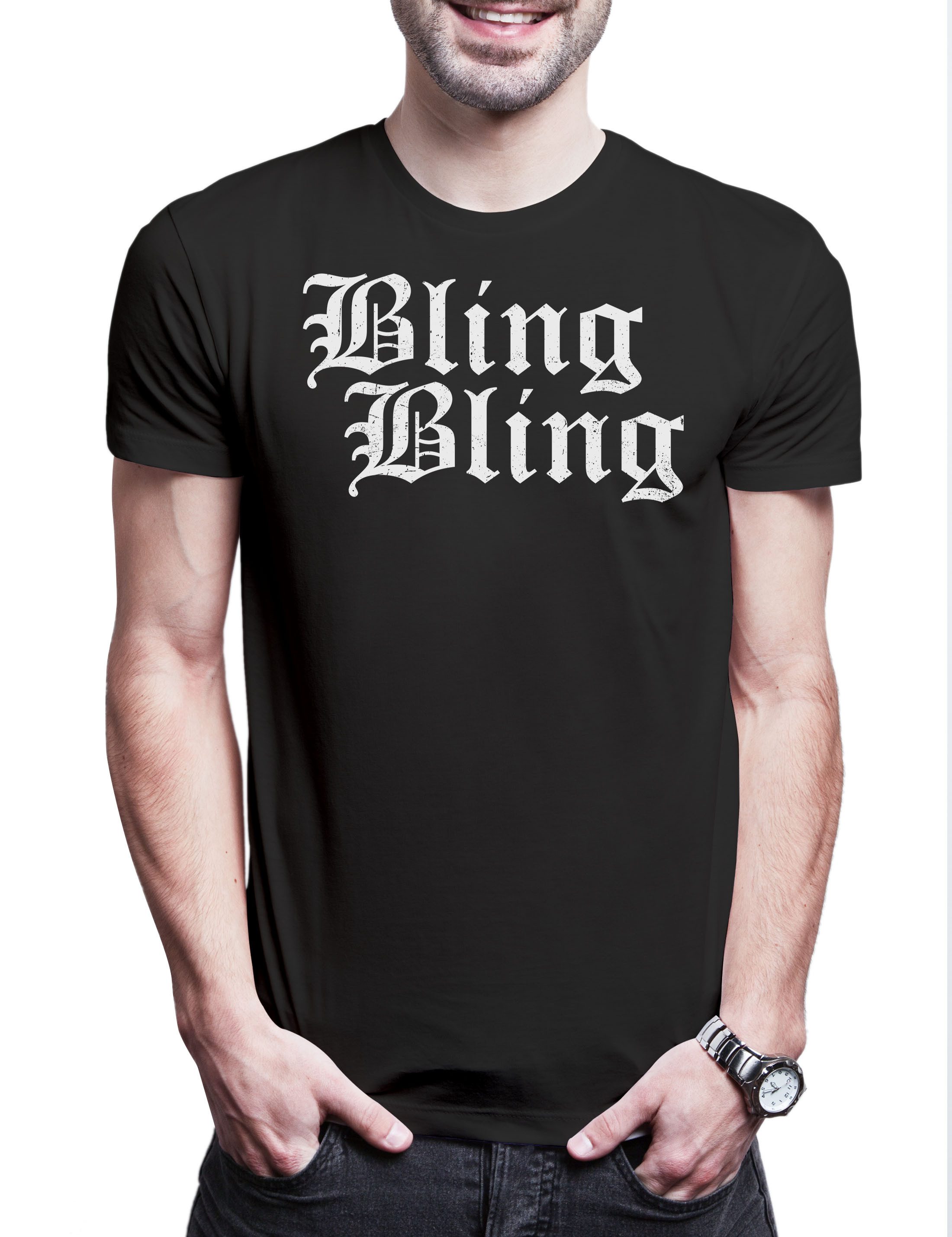 Print-Shirt Bling Bling Herren T-Shirt Mean Film Movie Teenie Girls Komödie
