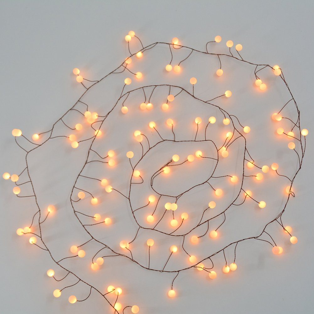 Arnusa LED-Lichterkette Cluster Lichterkette Leuchtkugeln, 120-flammig, classic warmweiß Lichterkette mit Kugeln Cluster