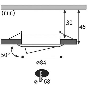 Paulmann LED Einbauleuchte LED Einbauleuchte 3-Step-Dim Coin schwenkbar rund, Dimmbar über Lichtschalter, Schwenkbar, Geringe Einbautiefe