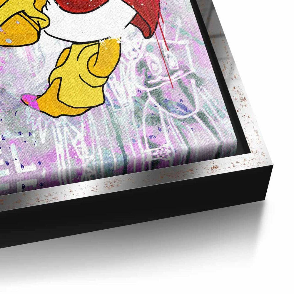 Leinwandbild, Dagobert Leinwandbild Duck Rahmen ohne Pop Art Geld Mentalität Hustle DOTCOMCANVAS® Comic