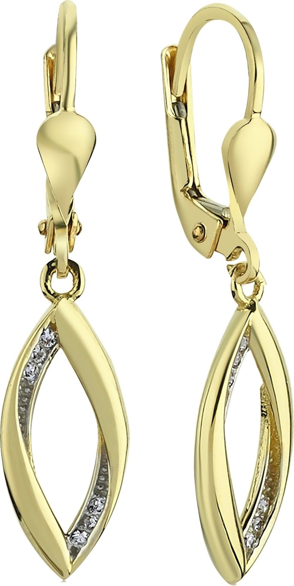 Balia Paar Ohrhänger Balia Ohrhänger für Damen 8K Gold (Ohrhänger), Ohrhänger (offenes Blatt) aus 333 Gelbgold - 8 Karat, Farbe: weiß, gol