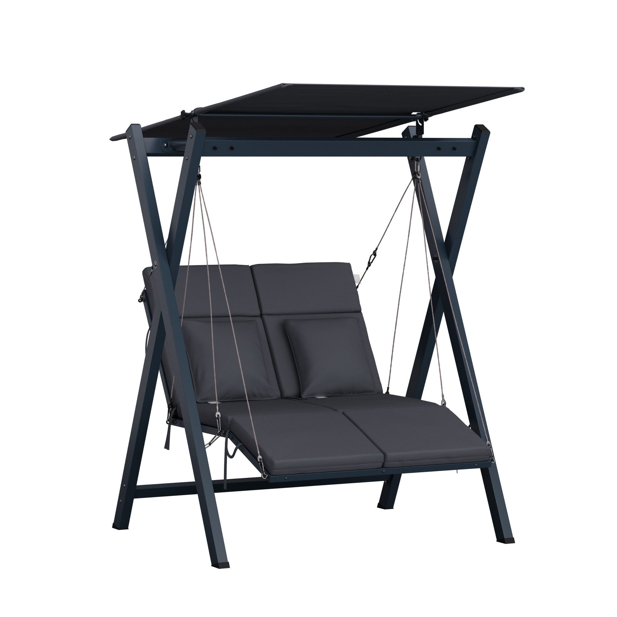 blumfeldt Doppelschaukel FlexiSwing, (Set), Gartenliegen Swing Lounger Garten Balkon Outdoor