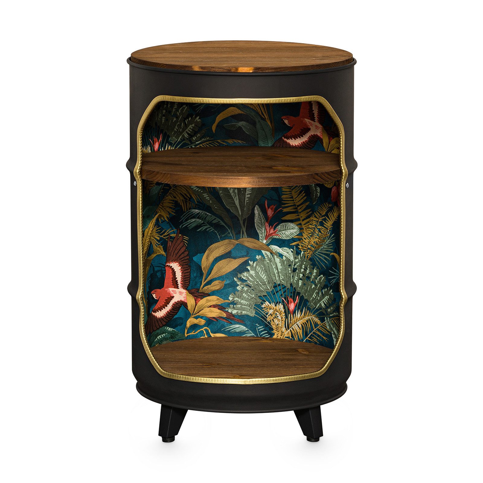 myLumpy Beistelltisch Lumpy-Black-Jungle (1 Beistelltisch), Individualisierbar, Ø38 cm x H66 cm