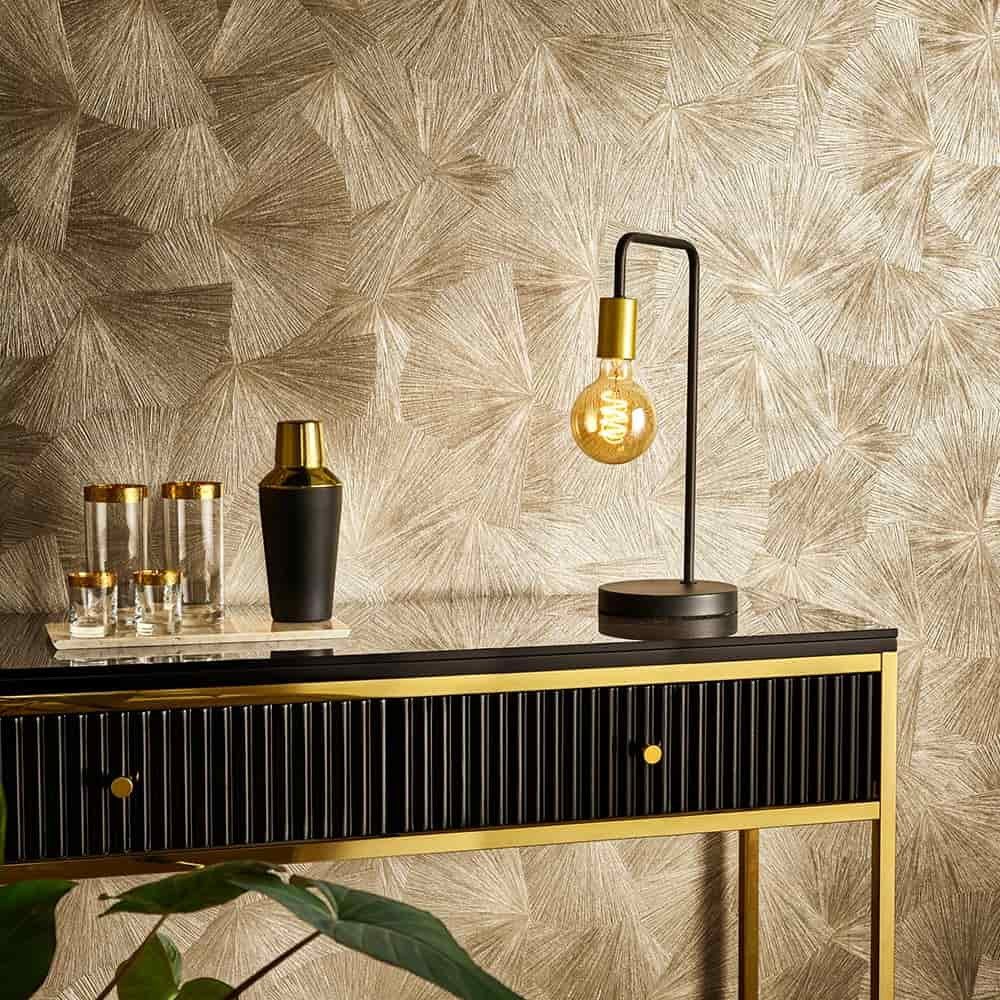 Bricoflor Goldene Tapete mit Metallic Effekt Vliestapete in Gold Ideal Fürs günstig online kaufen