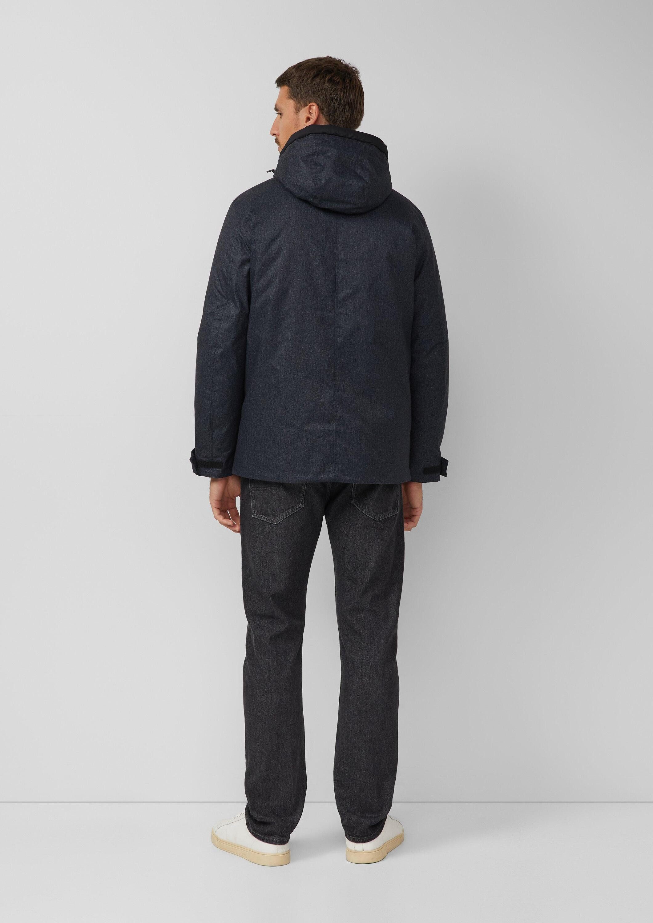 s.Oliver Winterjacke Outdoor-Jacke Wattierte Jacke mit Kapuze und Zip-Details