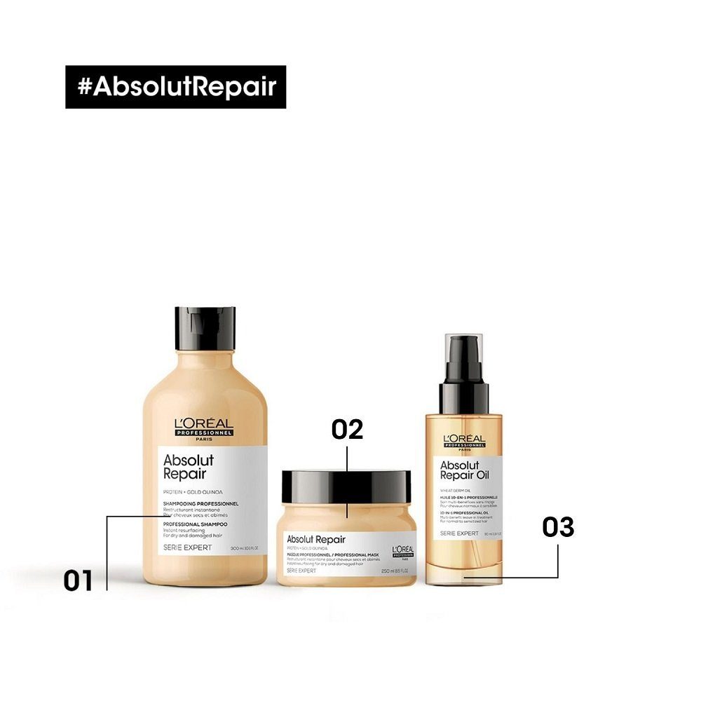 Geschenkset PARIS L'ORÉAL Trio Haarpflege-Set PROFESSIONNEL Repair Loreal Absolut