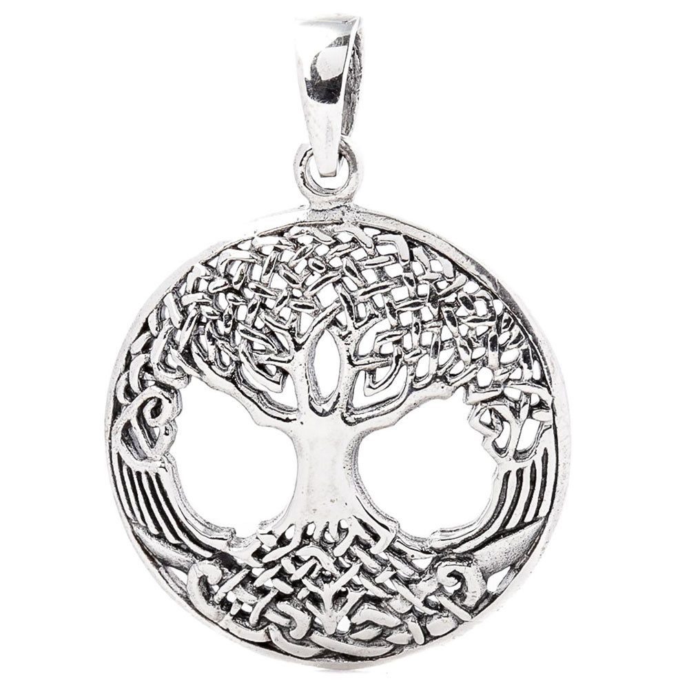 Kettenanhänger Weltenesche Yggdrasil Schmuck Anhänger 925er Silber Lebensbaum ? 27mm