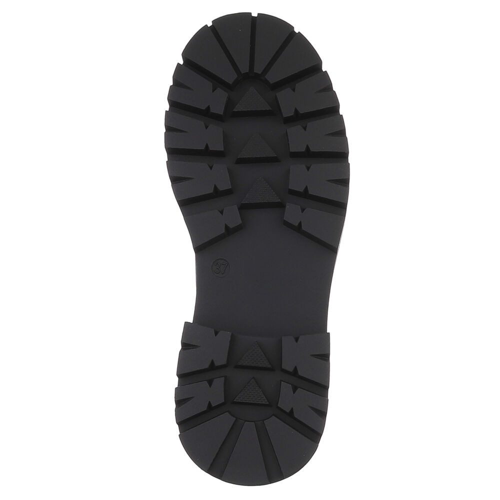Ital-Design Elegante Plateau-Lederloafers für Damen im Alltag Slipper (91261555) Blockabsatz Mokassins in Schwarz