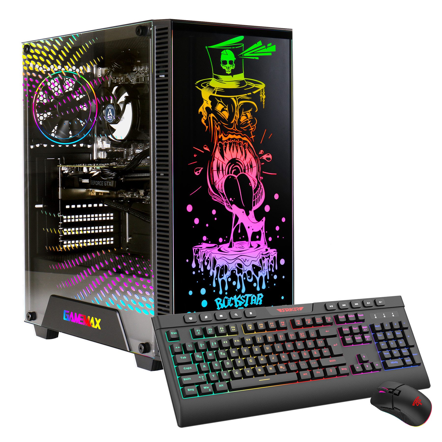 GAMEMAX Rockstar 7478 AMD Ryzen 7 5700X RTX 5060Ti 32GB DDR4 1TB SSD Gaming-PC (AMD Ryzen 7 5700X, RTX 5060 Ti, 32 GB RAM, 1000 GB SSD, Luftkühlung aktiv, Windows 11)