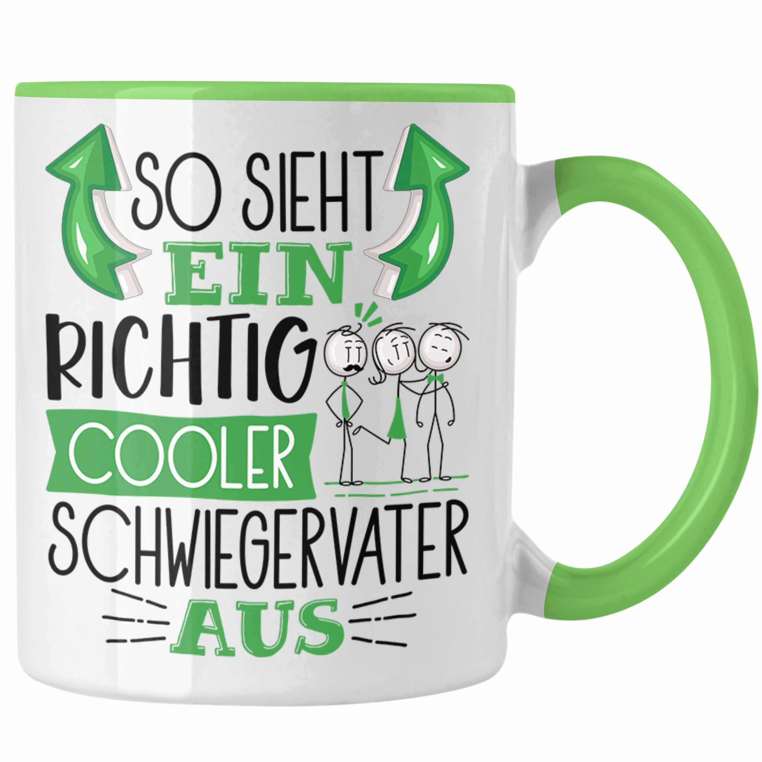 Sieht RIchtig Trendation Tasse Cooler Grün Ein Geschenk Schwiegervater Tasse So Schwiegerva