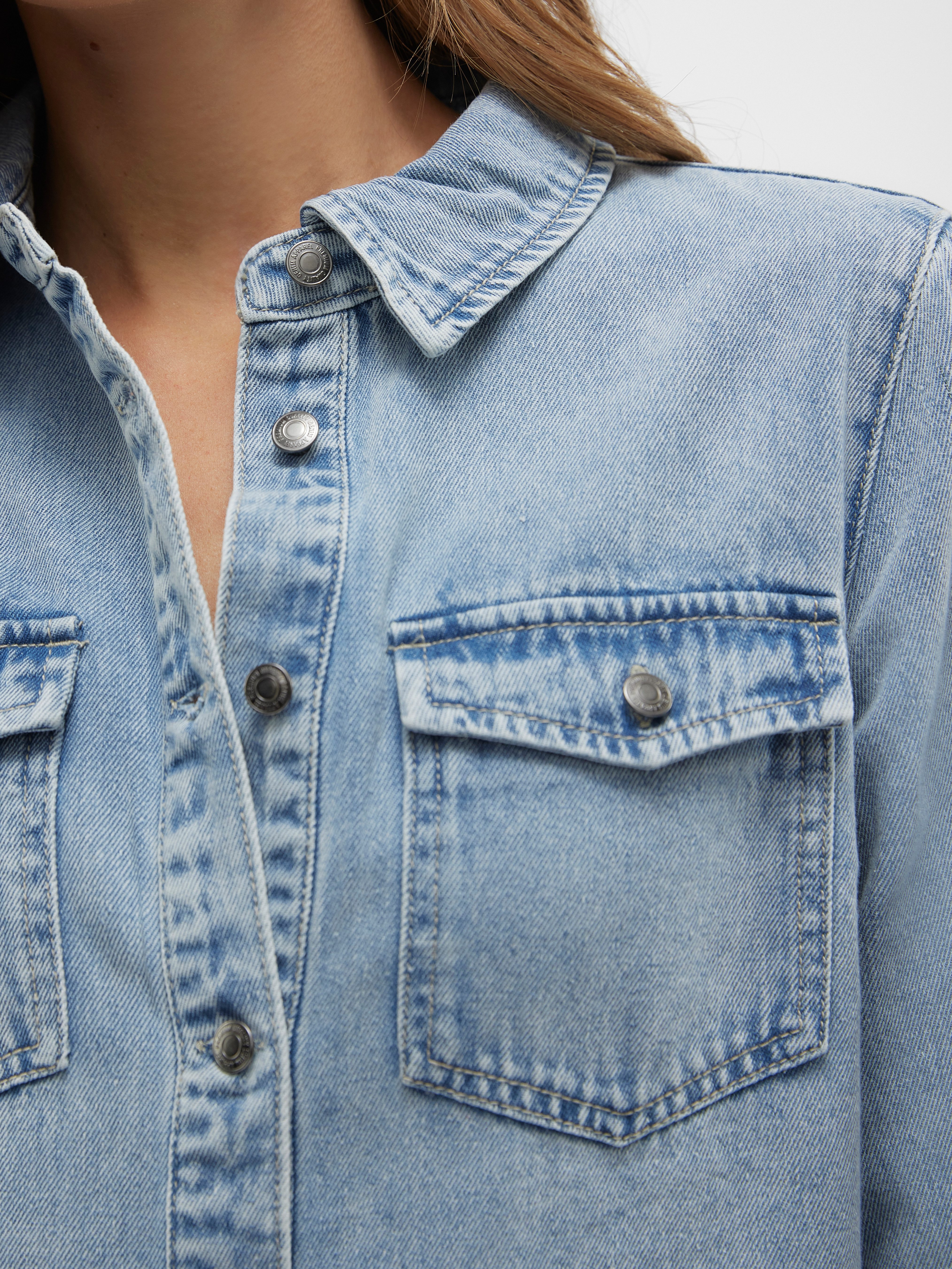 Vero Moda Jeanskleid VMJENNIE LS SHORT DENIM DRESS GA NOOS