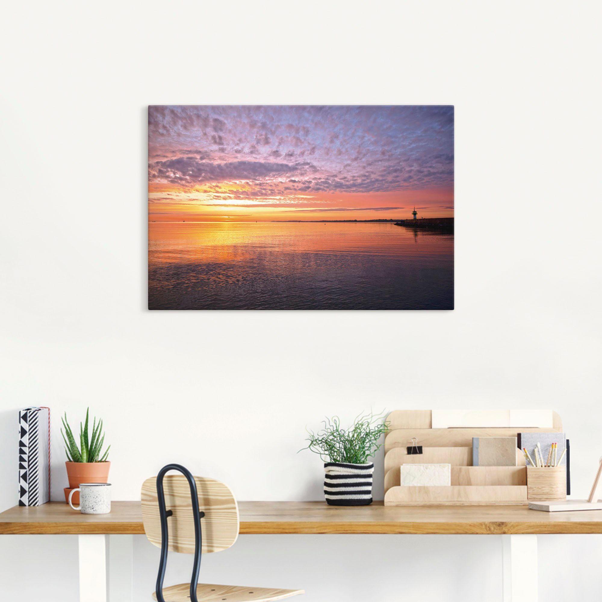 Artland Wandbild Sonnenaufgang am Ostseestrand, Größen -aufgang Wandaufkleber & Alubild, oder Leinwandbild, St), in versch. Bilder vom Poster als Sonnenuntergang (1