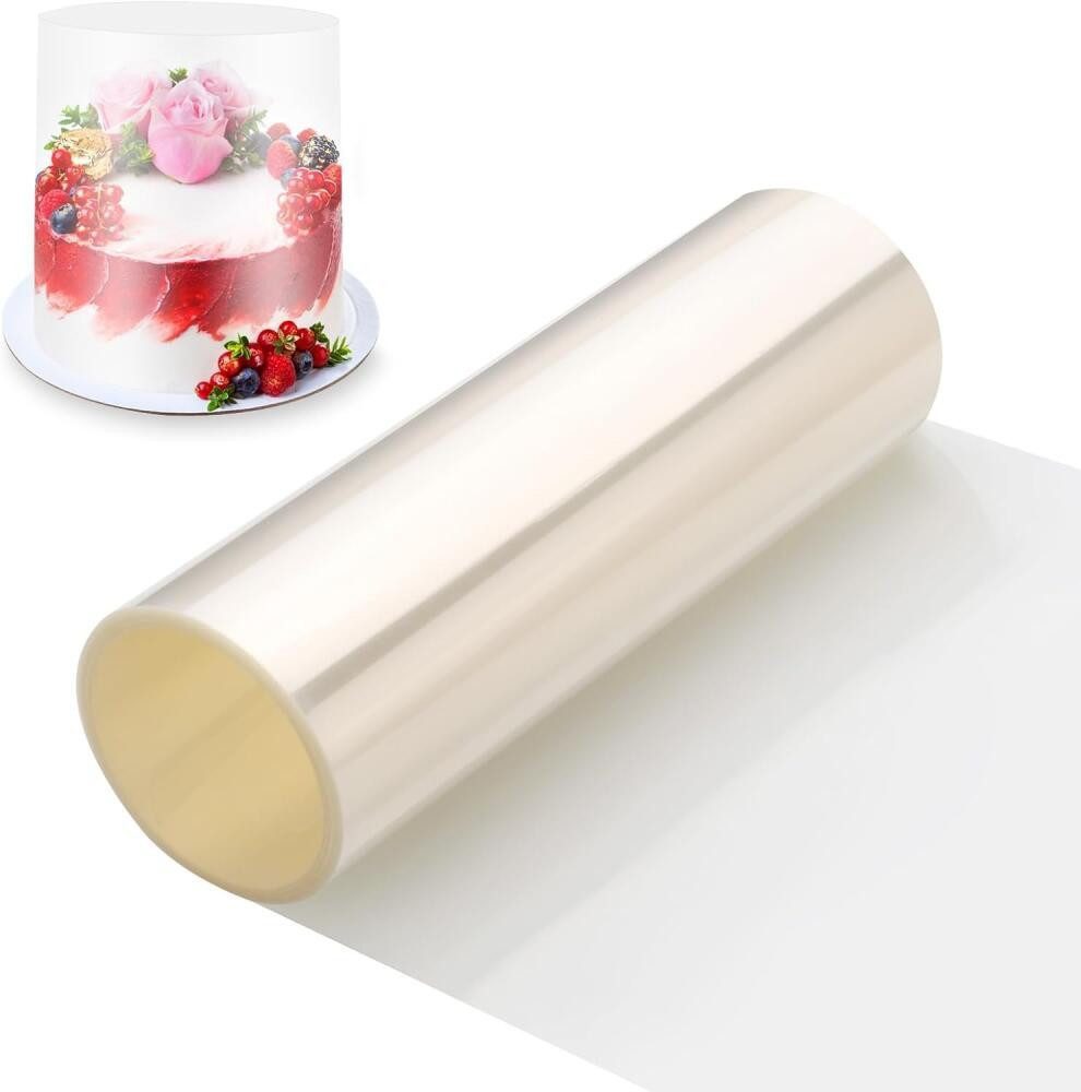 FELIXLEO Tortenring Tortenrandfolie Acetat 20cm x 10m Kuchen Folie Stabilisieren Dekor, (2 tlg)