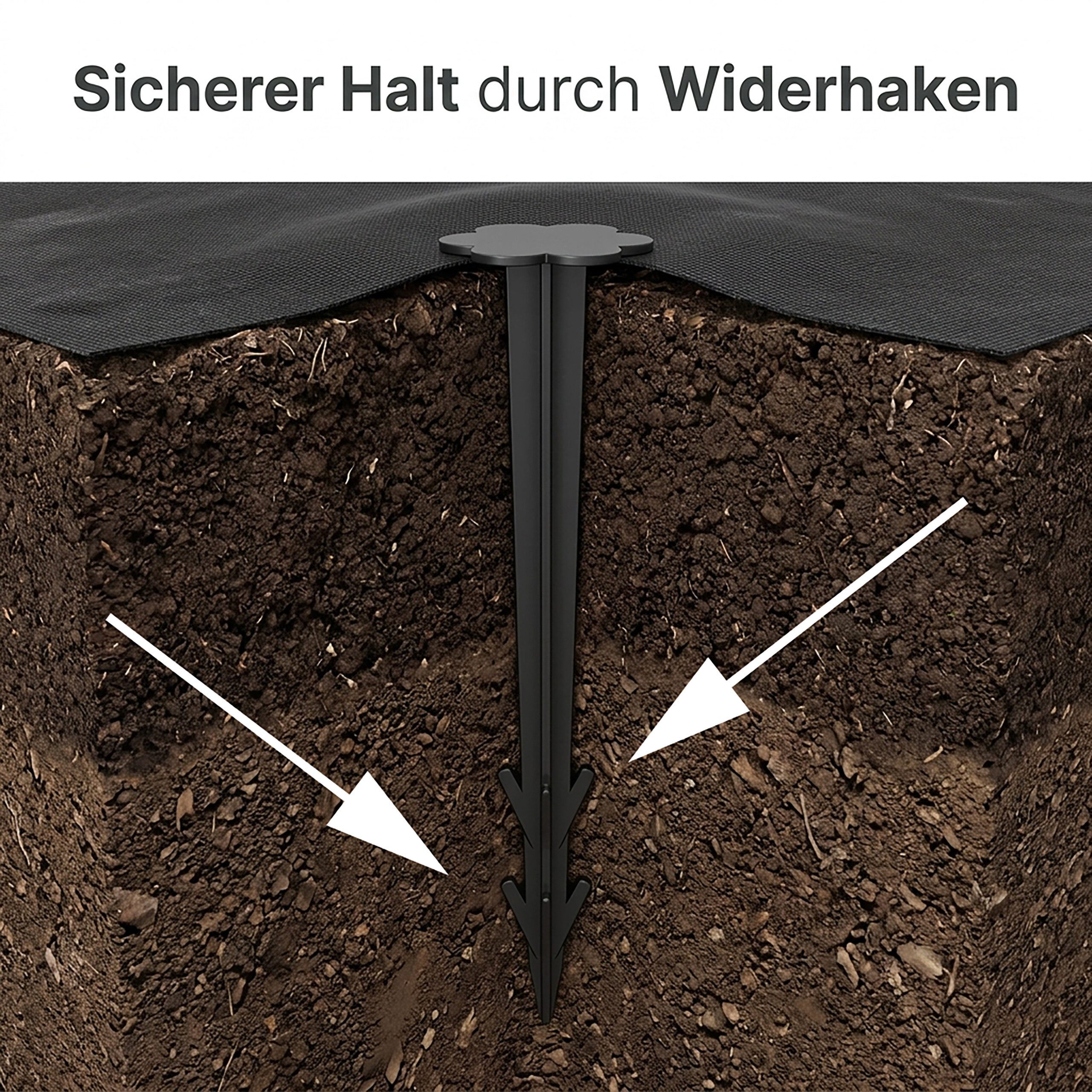 relaxdays Bodenanker 100er Set Erdnägel aus Kunststoff, für Gartenvlies, Folien und Zelte, Einschlagen, (100-St) – Bild 3 von 5