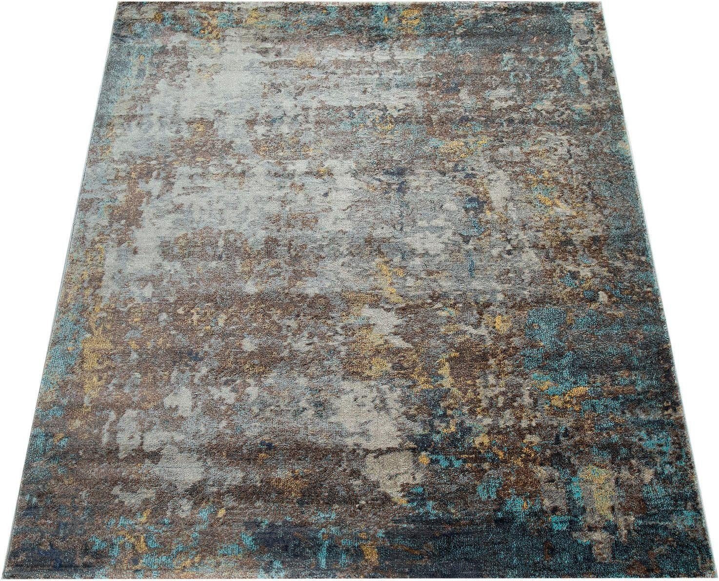 Paco Home Teppich Jazz 703, rechteckig, Höhe: 14 mm, Kurzflor, modernes buntes Design und Used-Look