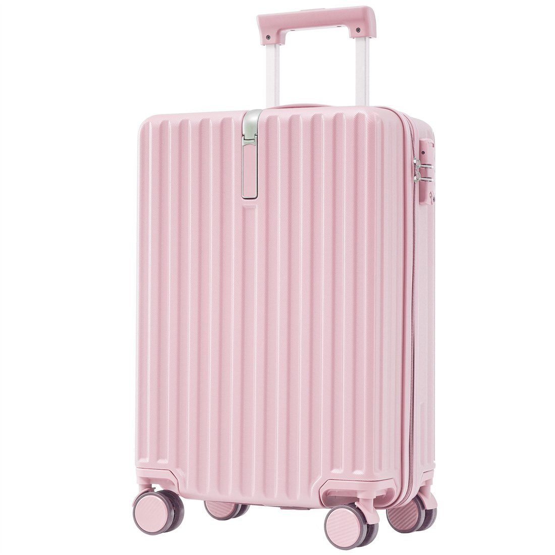 DÖRÖY Koffer Hartschalen-Koffer, Handgepäck 4 Rollen, ABS-Material, 55*36*21cm,rosa