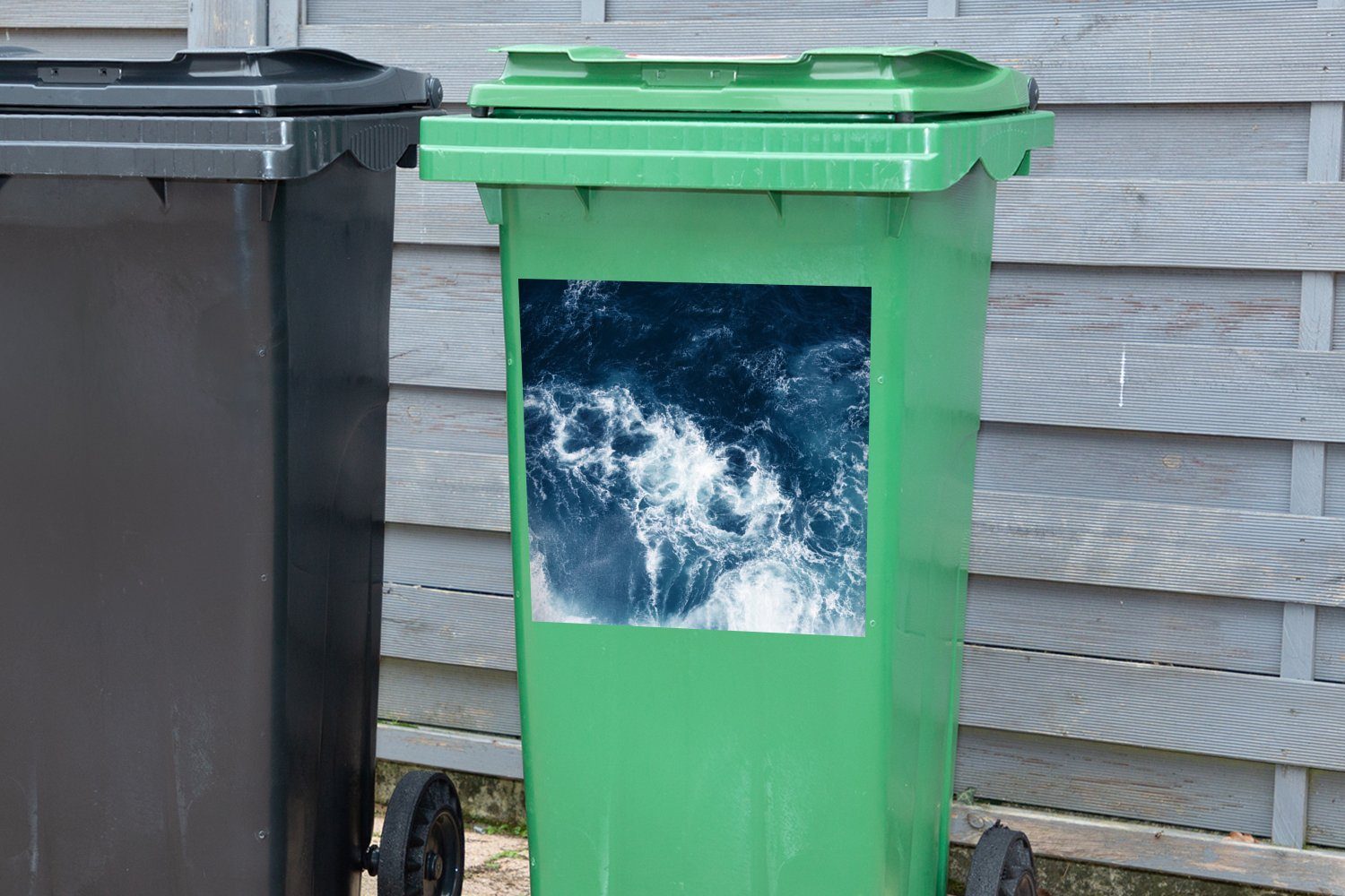 - Mülltonne, - Mülleimer-aufkleber, St), (1 MuchoWow Sticker, Wasser Golf Abfalbehälter Wandsticker Blau Container,