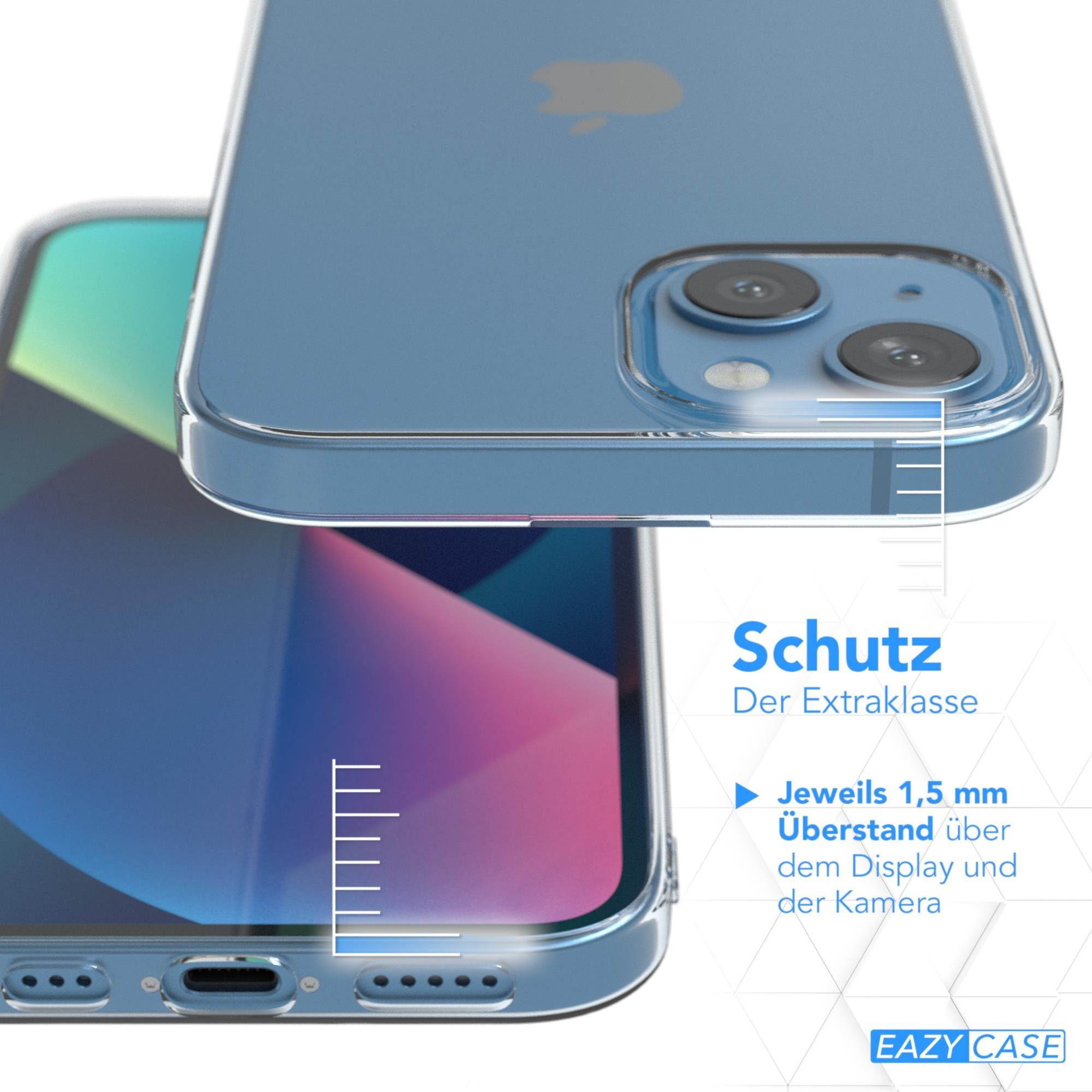 EAZY CASE Handyhülle Slimcover Clear für Apple iPhone 13 6,1 Zoll, durchsichtige Hülle Ultra Dünn Silikon Backcover TPU Telefonhülle Klar