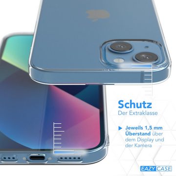EAZY CASE Handyhülle Slimcover Clear für Apple iPhone 13 6,1 Zoll, durchsichtige Hülle Ultra Dünn Silikon Backcover TPU Telefonhülle Klar