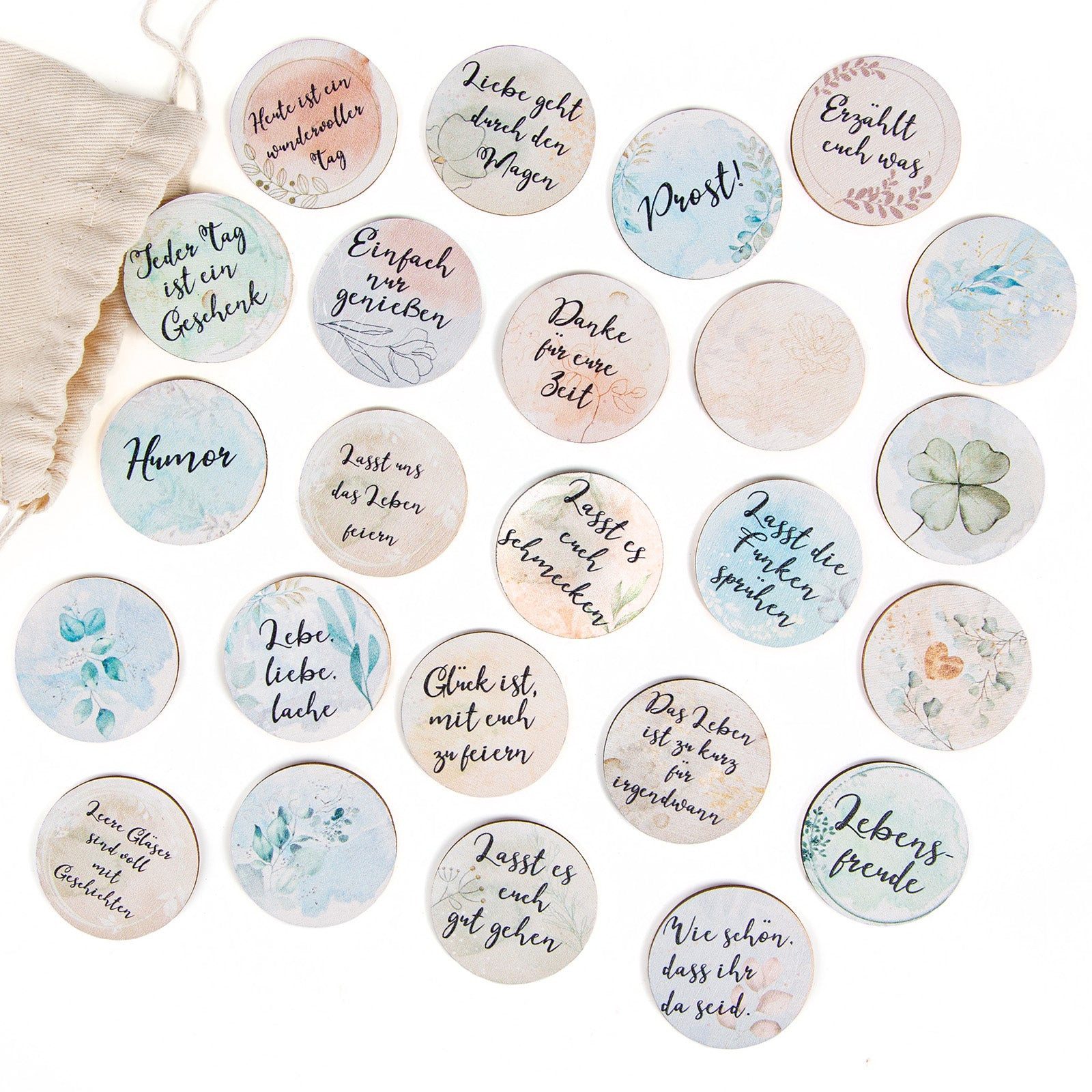 Logbuch-Verlag Dekofigur 24 Glückssteine aus Holz - Pastell Hygge Ø 4 cm günstig online kaufen