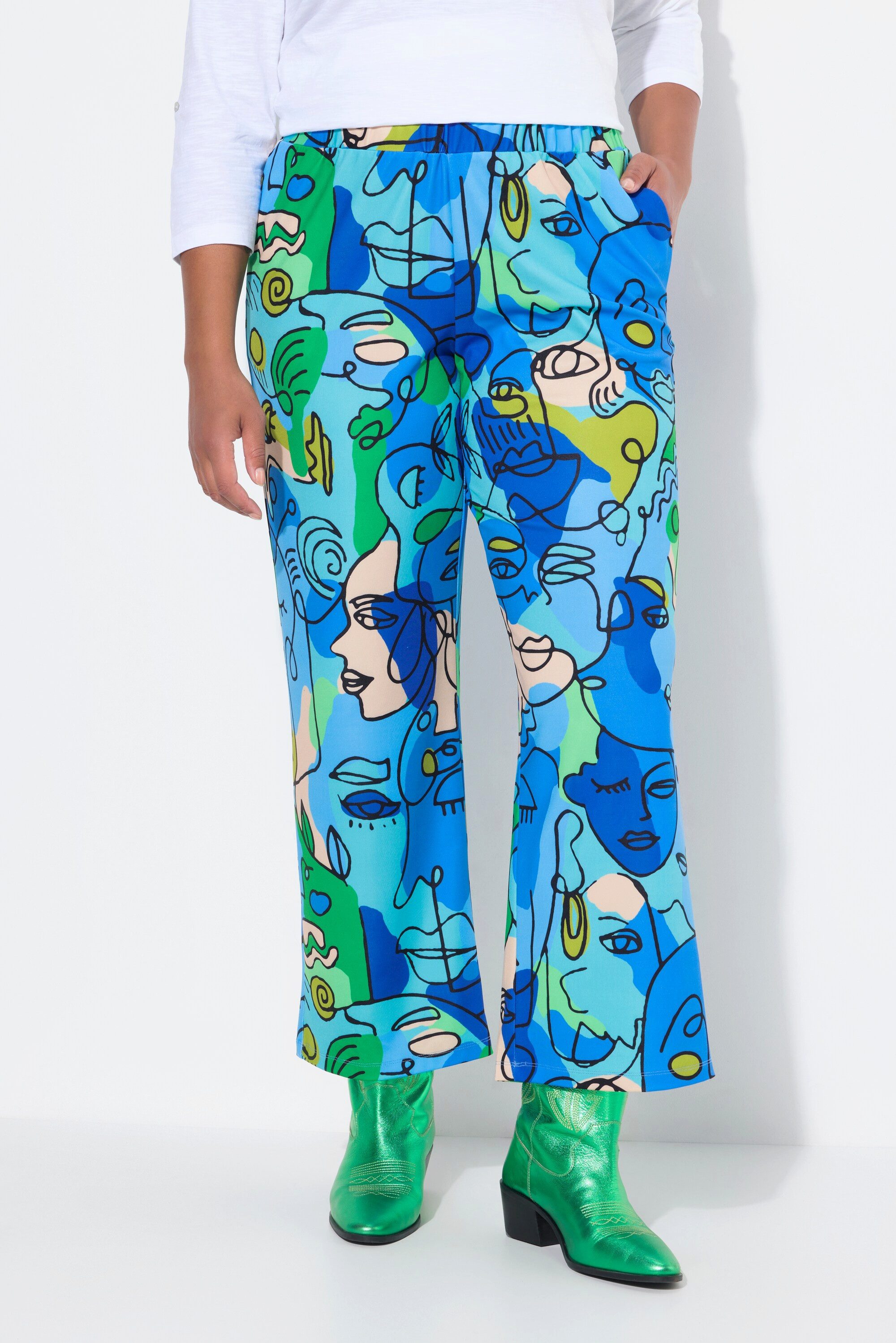 Angel of Style Schlupfhose Hose gerades Bein Gesichter-Muster Elastikbund günstig online kaufen