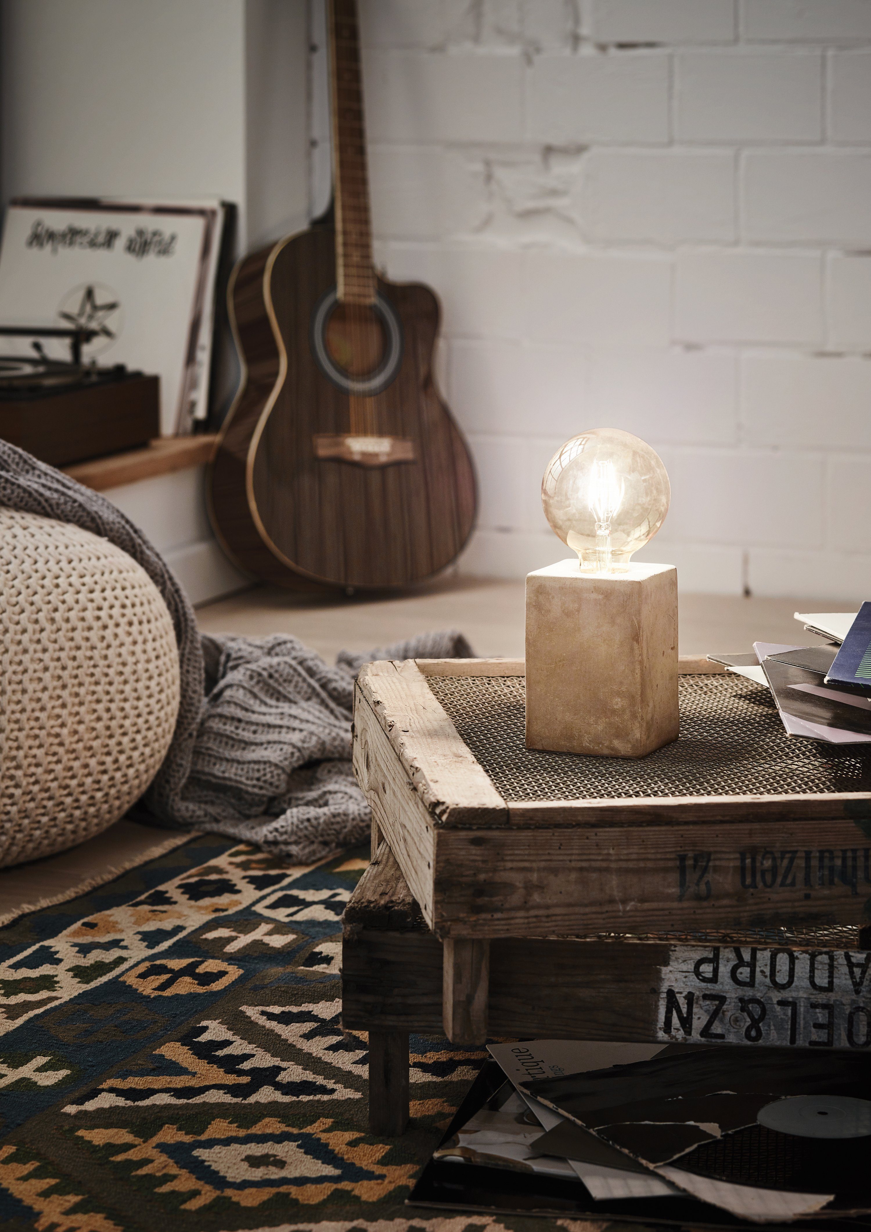 EGLO Tischleuchte PRESTWICK Tischlampe, Grau, Keramik, günstig online kaufen
