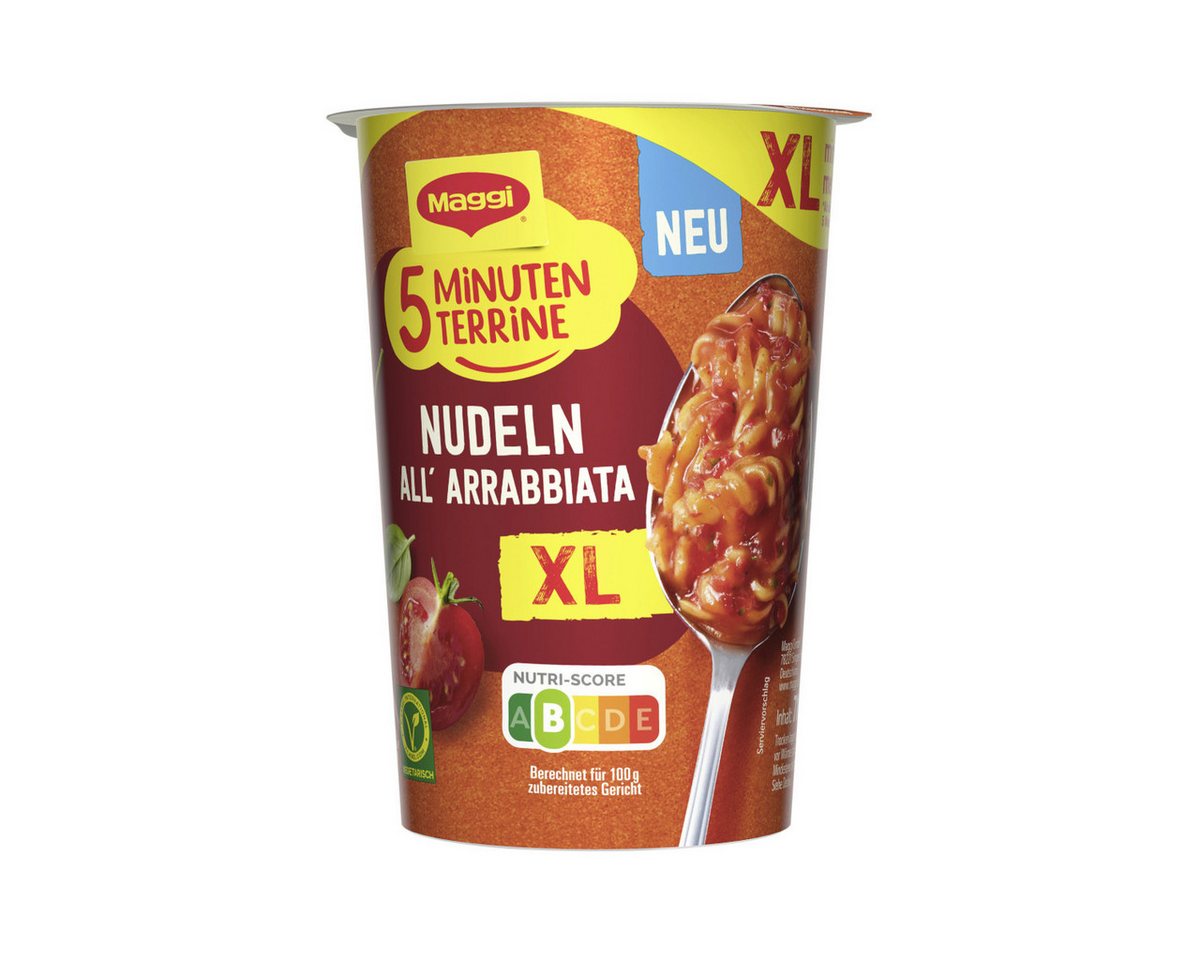 MAGGI Fertiggericht, Maggi 5 Minuten Terrine All Arrabbiata Taste XL Cup Packung 71g