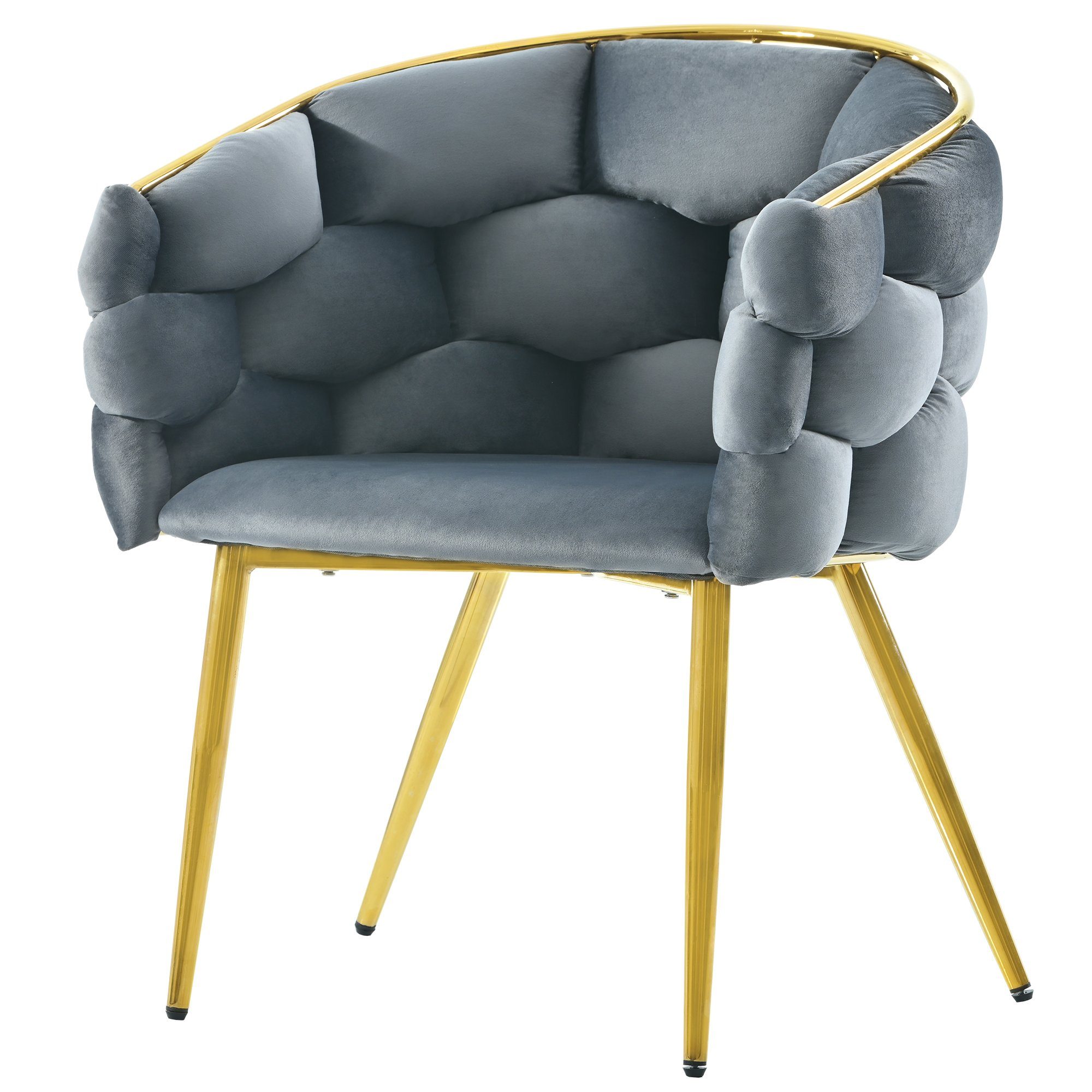 OKWISH Polsterstuhl mit Armlehnen und Rückenlehne (1 St), Stühle mit Metallbeinen, Grau Stühle, Bubble Stühle Grua