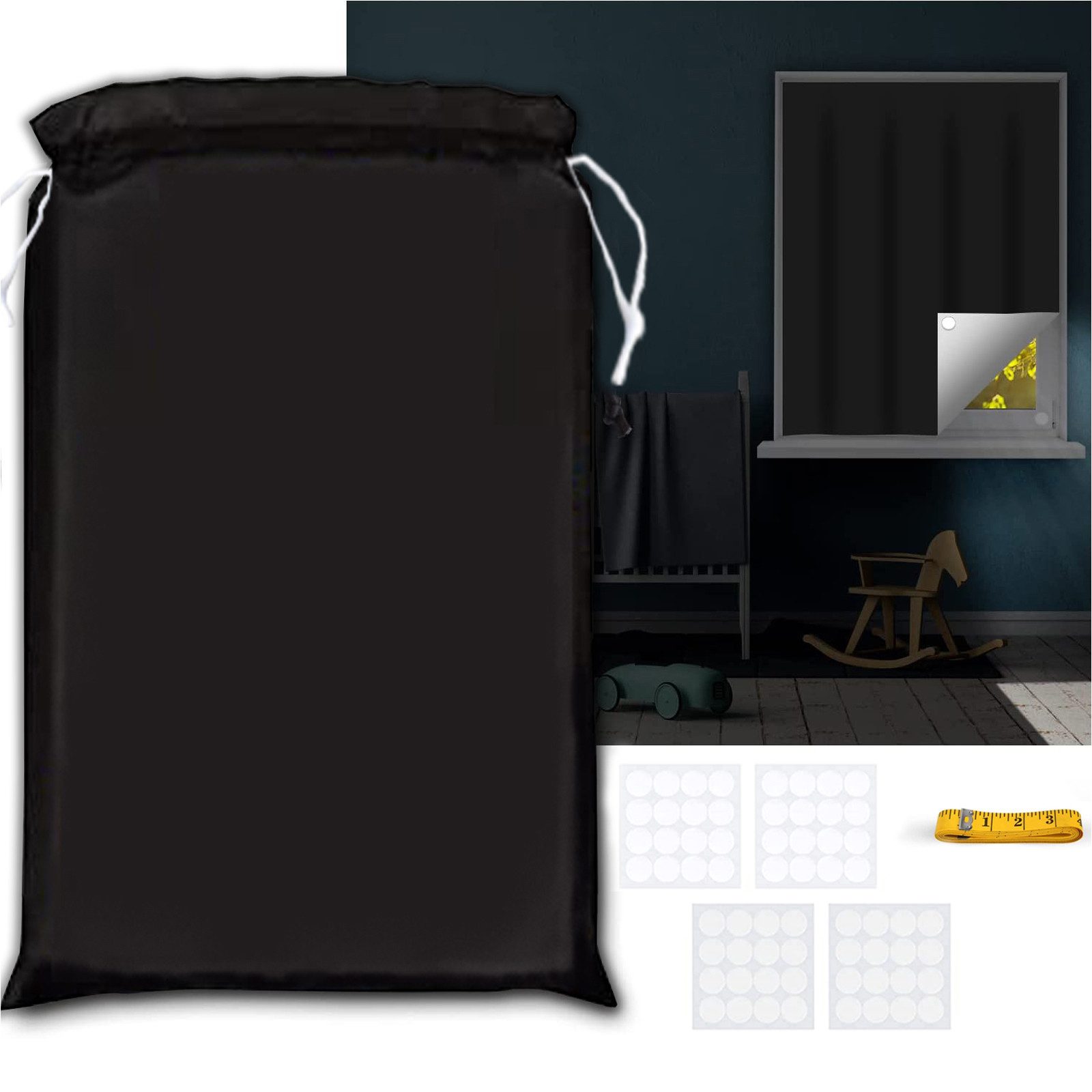 Rosnek Verdunkelungsvorhang Verdunkelung, DIY, tragbar, mit Magic Tape, für günstig online kaufen