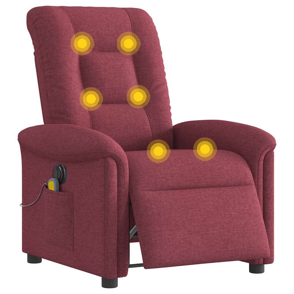 vidaXL Sessel Massagesessel Elektrisch Weinrot Stoff günstig online kaufen