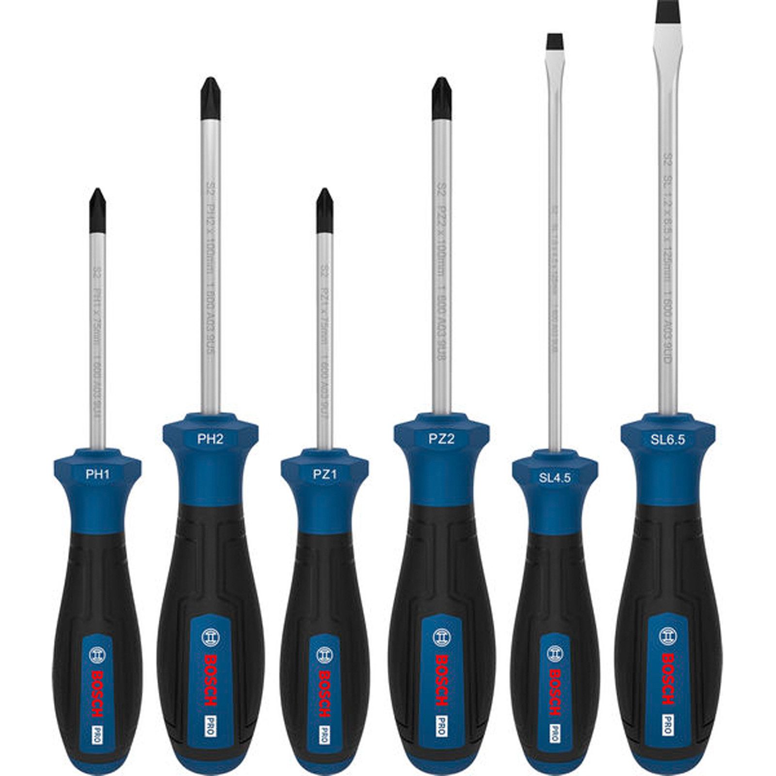 BOSCH Schraubendreher Bosch PRO Schraubendreher-Set PH/PZ/SL 6-tlg. - 1600A039PD