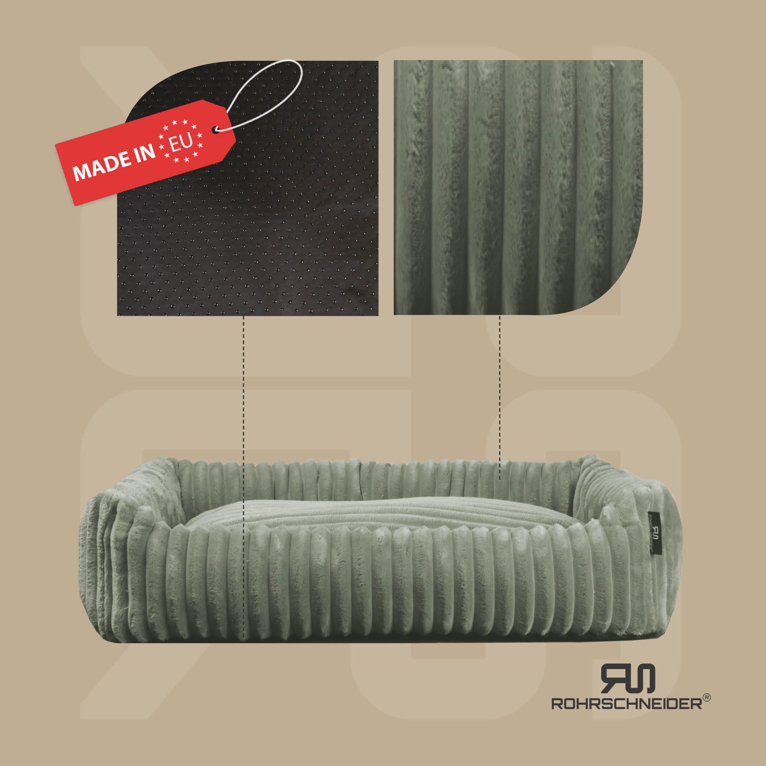 Rohrschneider Tierbett weiches Hundebett rutschfeste Unterseite Cordstoff 2 Farben