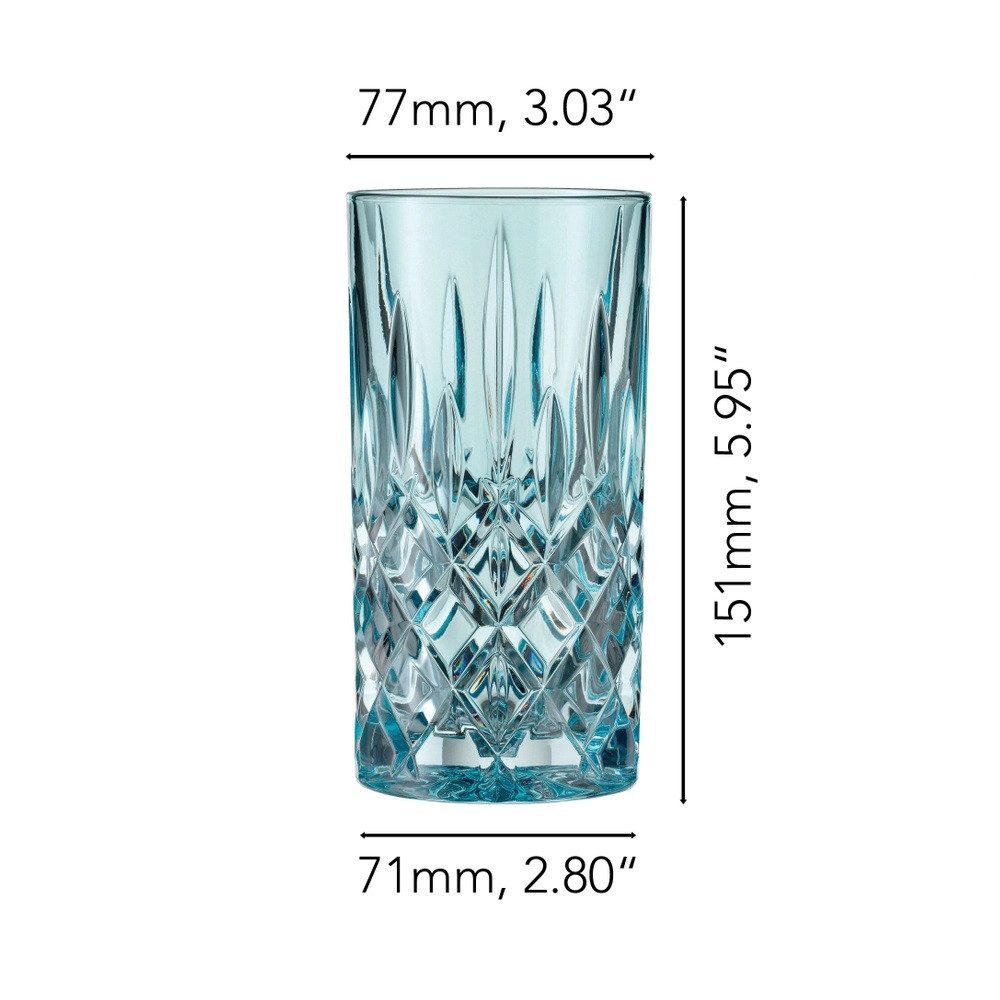 Nachtmann Cocktailglas Nachtmann Noblesse Longdrinkglas Aqua 2er Set, Kristallglas