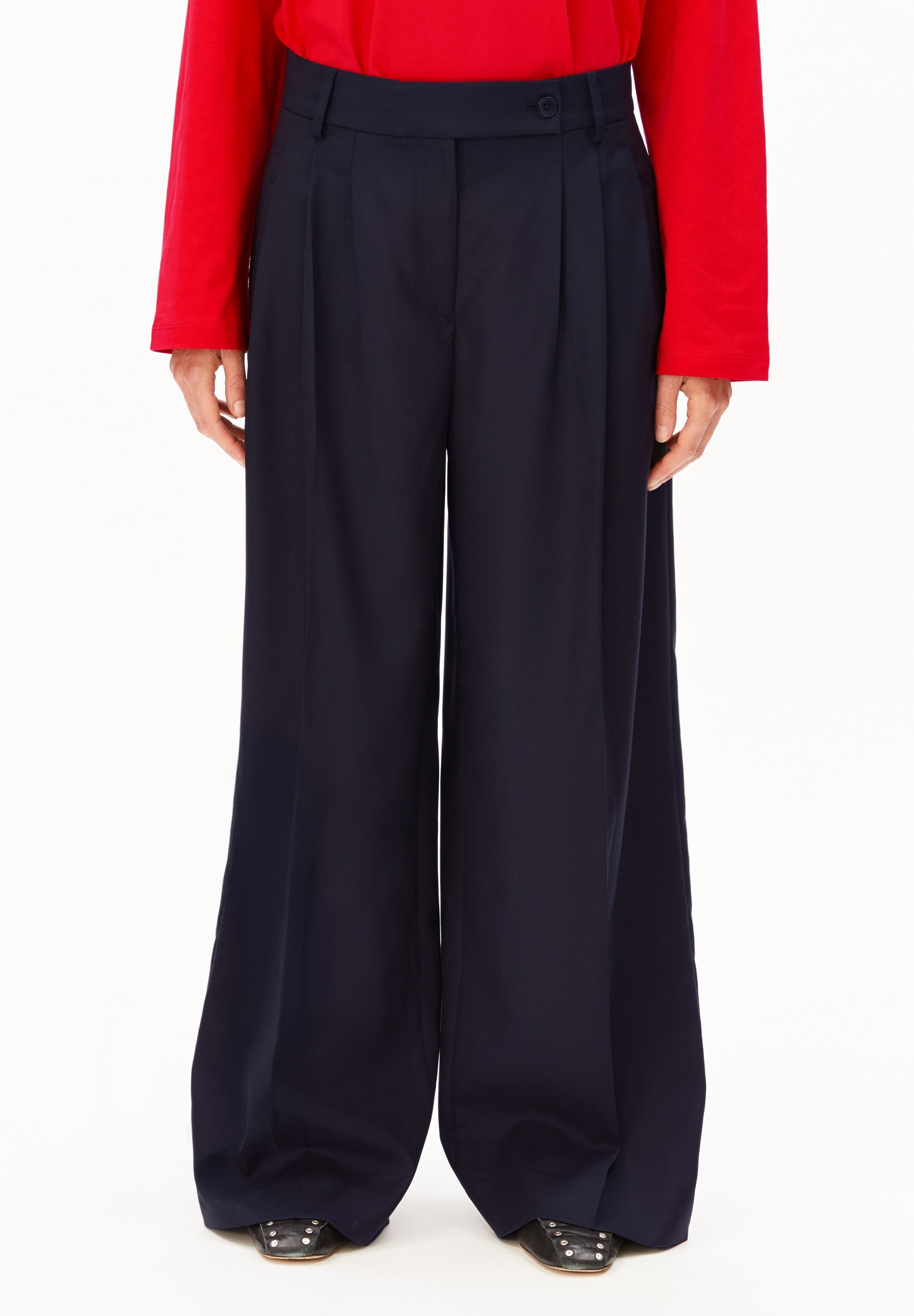 Armedangels Stoffhose KAAYUA Webhose aus TENCEL™ Lyocell Mix (High Waist, Regular Fit)