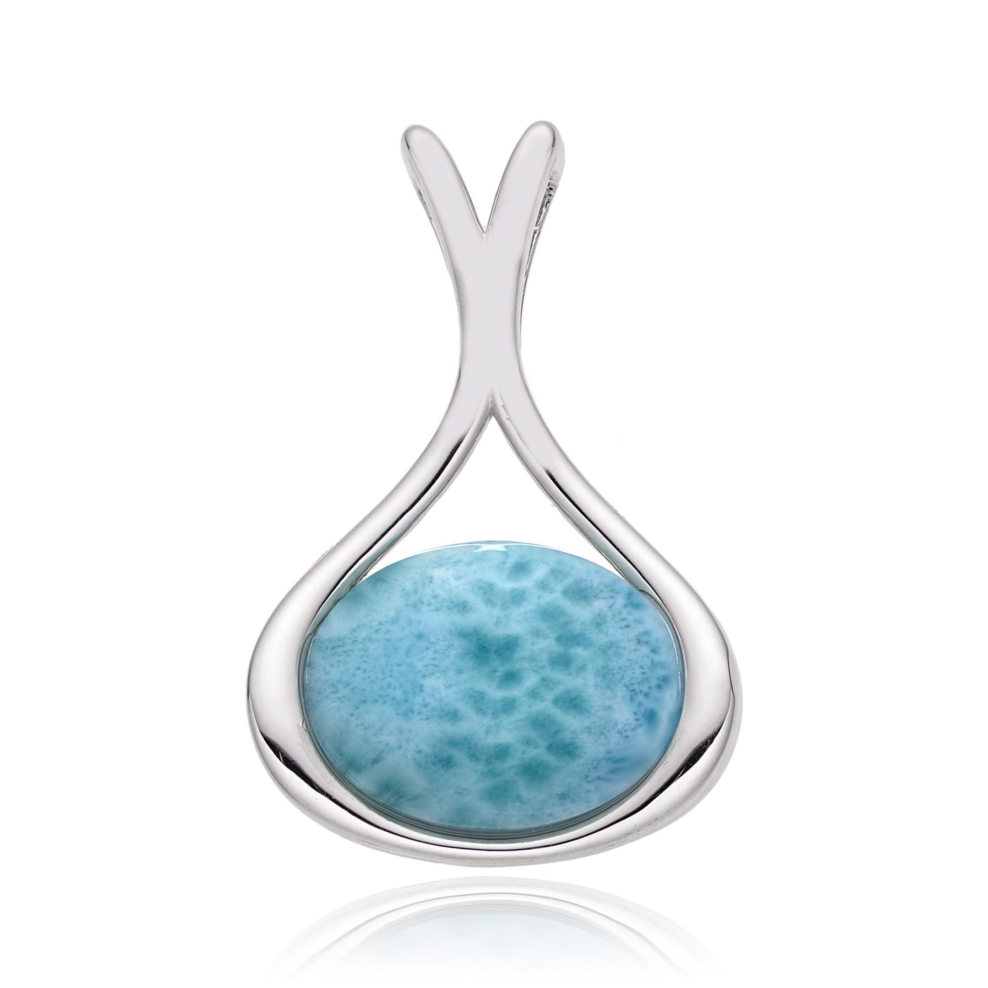 Cavill Kettenanhänger Larimar Anhänger 6,3 ct Tropfen Cabochon 925 Silber blau (1-tlg)