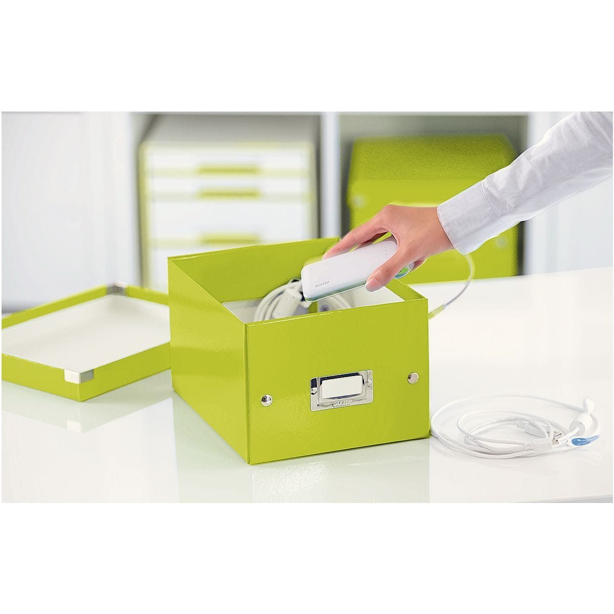 LEITZ Aufbewahrungsbox Click & Store, mit Metall-Etikettenhalter
