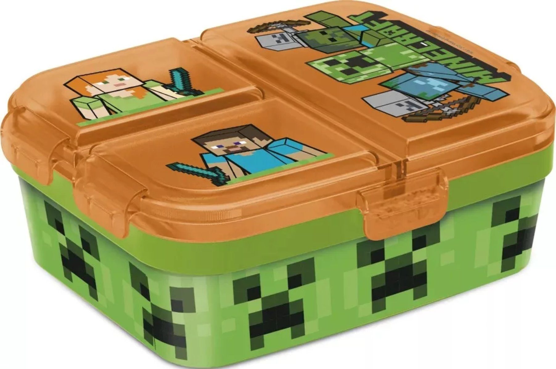 Minecraft Lunchbox Minecraft Creeper Craft Mehrfächer-Snackbox, XL Sandwichbox, Kunststoff, (1-tlg)