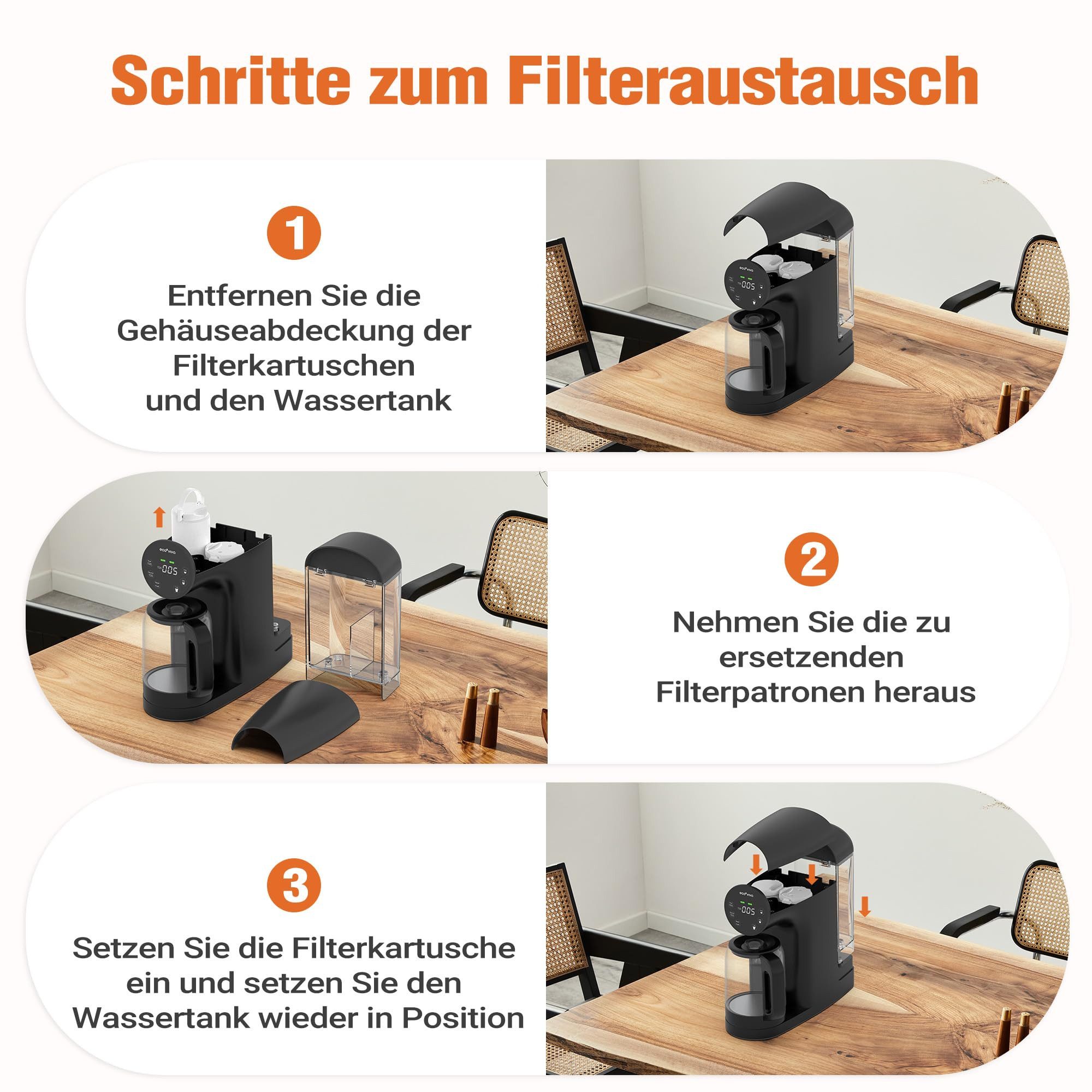 Ecoviva Wasserfilter WP-RO-200G Ersatz-RO/CF-Filterelement, Zubehör für Umkehrosmose-Wasserfiltrationssystem WP-RO-200G