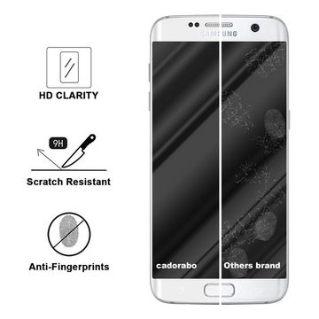 Cadorabo Schutzfolie Samsung Galaxy S7 EDGE, (1-St), Vollbild Schutzglas Panzer Folie (Tempered) Display-Schutzglas