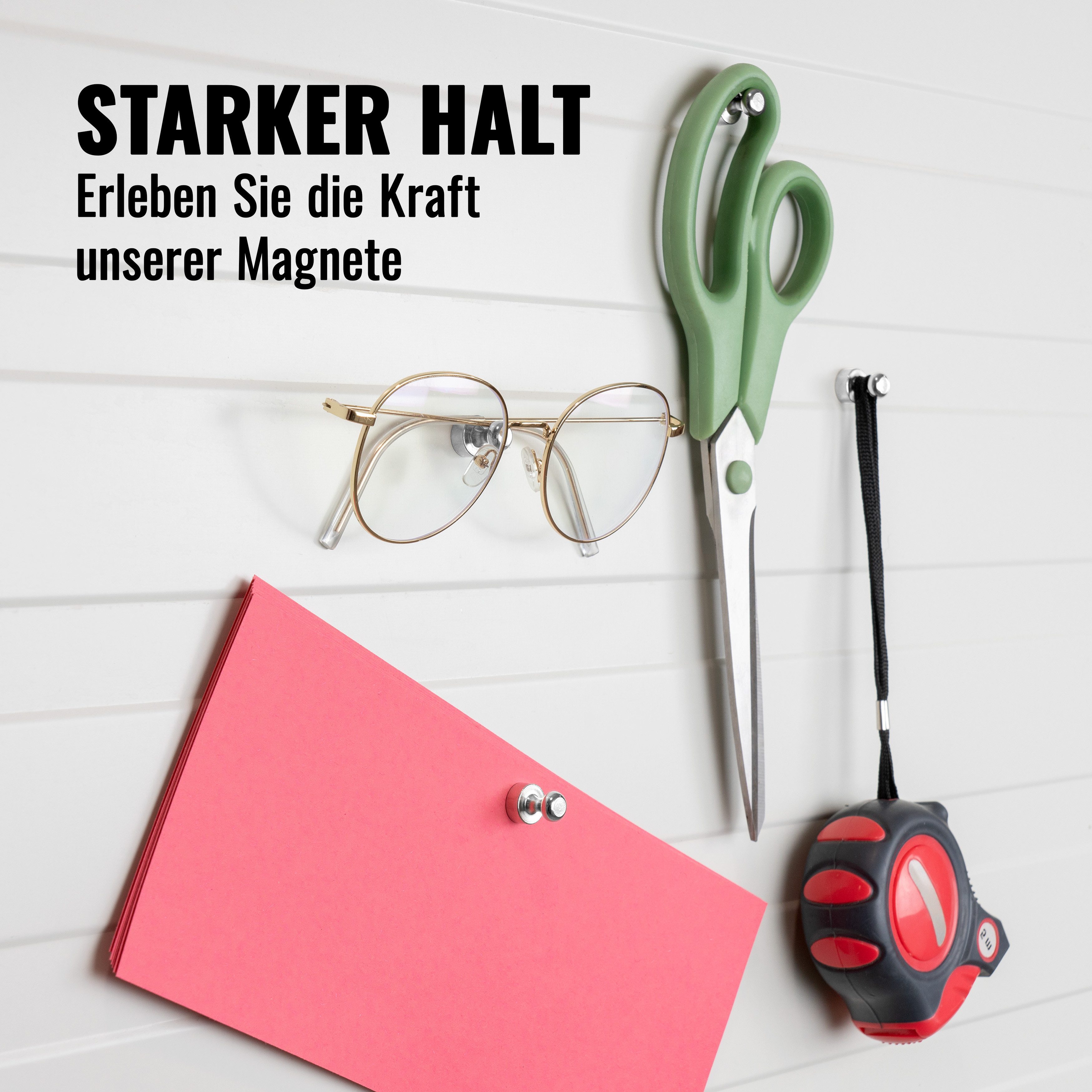 Poppstar Magnethalter (24-St), Poppstar 24x Kegelmagnet (12x16mm, stark, Haftkraft 1 Kg), silbern