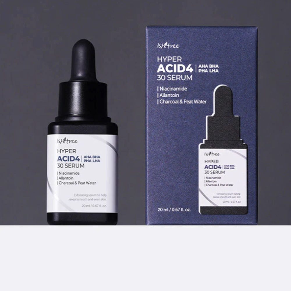 Isntree Gesichtsserum Isntree, Hyper Acid4 30 Serum - 20 ml, Serum mit vier Säuren (AHA, BHA, PHA, LHA) für intensives Peeling