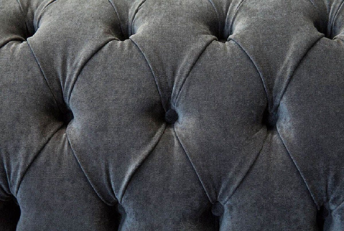 Polster Made Chesterfield Sofa Couch Stoff Sofa In Sitzer Design Grau 4 Europe Neu, Sofas JVmoebel