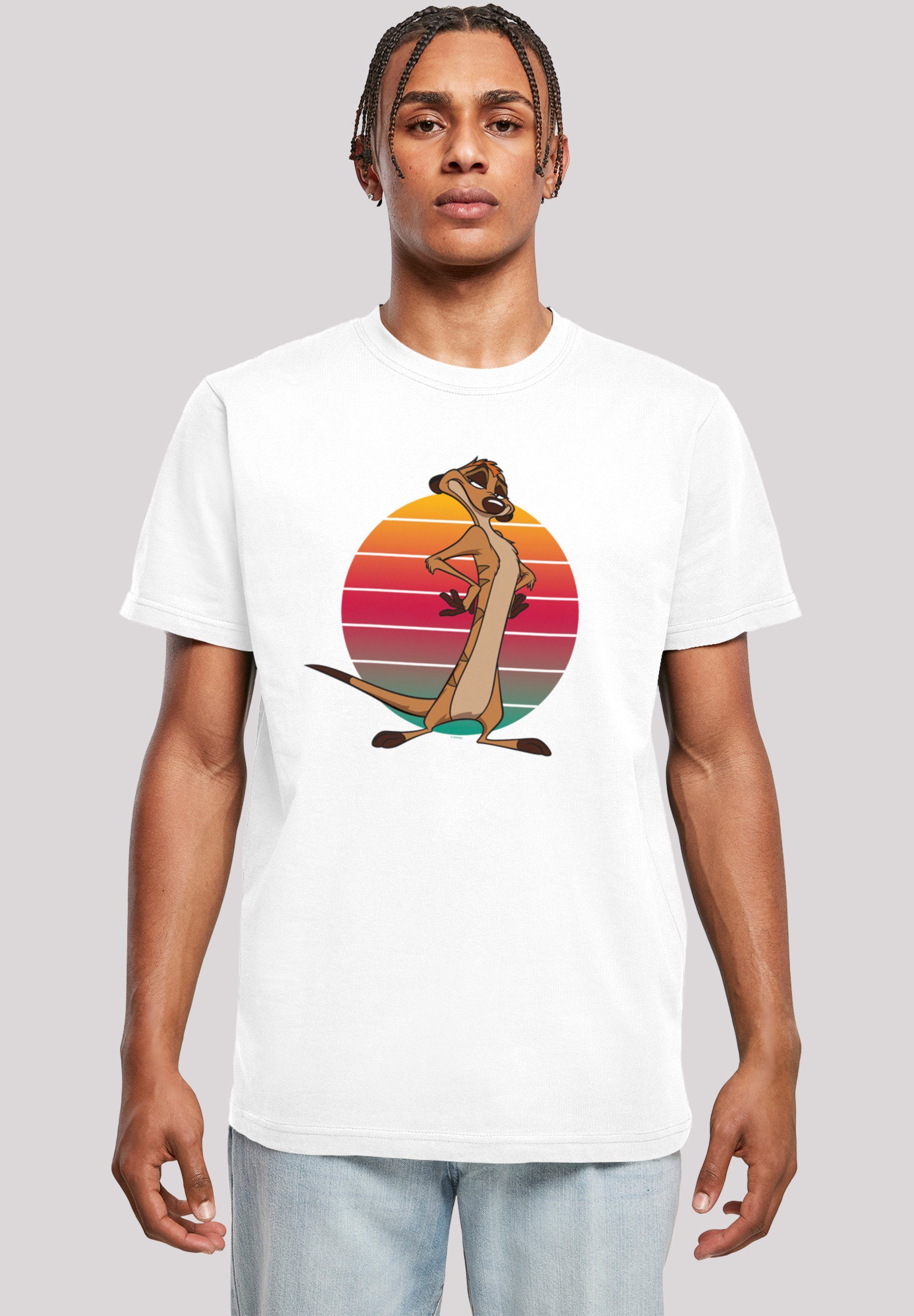 F4NT4STIC T-Shirt Disney Print weiß der Löwen König Sunset Timon