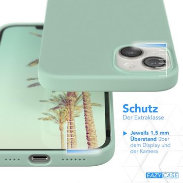 EAZY CASE Handyhülle Premium Silikon Case für Apple iPhone 14 Plus 6,7 Zoll, Cover Hülle mit Kameraschutz Bumper Case Slimcover kratzfest Mint Grün