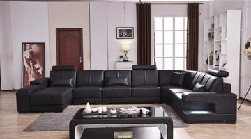 JVmoebel Ecksofa XXL BIG Wohnlandschaft U Form Ecksofa Sofa Couch Polster Neu, Made in Europe