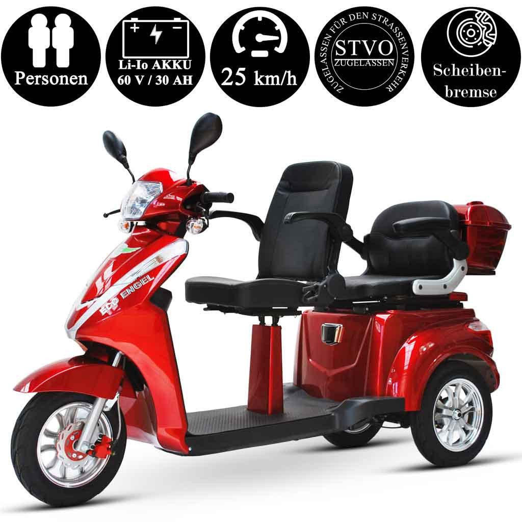ECO ENGEL Elektromobil Zweisitzer Eco Engel 503 mit 30 Ah Li-Io Akku Herausnehmbar, 25 km/h