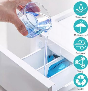 BlingBin Aufbewahrungsbox Waschpulver Luftdichter Waschmittelspender Mit Messbecher (1er Set, 1 St., 1pcs), mehrzweck-waschpulver-spender für Waschmittel, Getreide (1800ml)