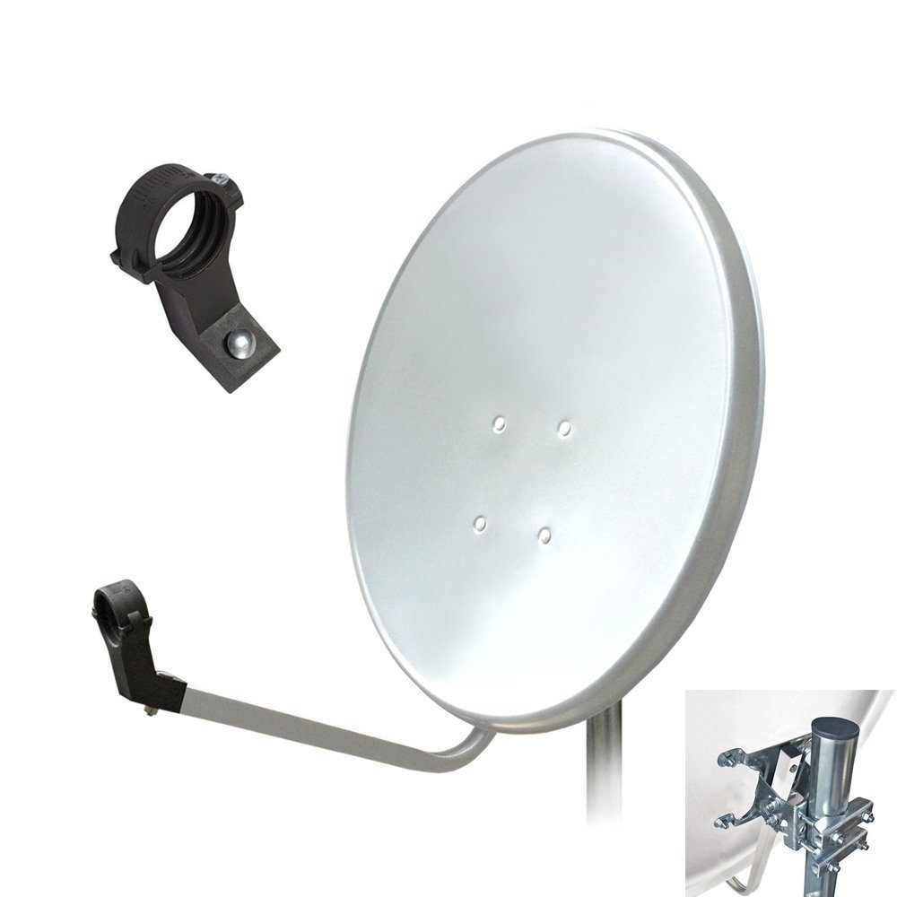 + Koaxialkabel weiss Set vergoldet 2x + cm, Stahl, Satfinder F-Stecker cm Sat LNB + 15 ARLI + SAT-Antenne HD (60 Single 10429) 60 m Anlage