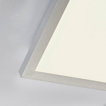Arcchio LED Panel Arthur, LED-Leuchtmittel fest verbaut, universalweiß, Modern, Aluminium, PMMA, silber, weiß, inkl. Leuchtmittel, Bürolampe