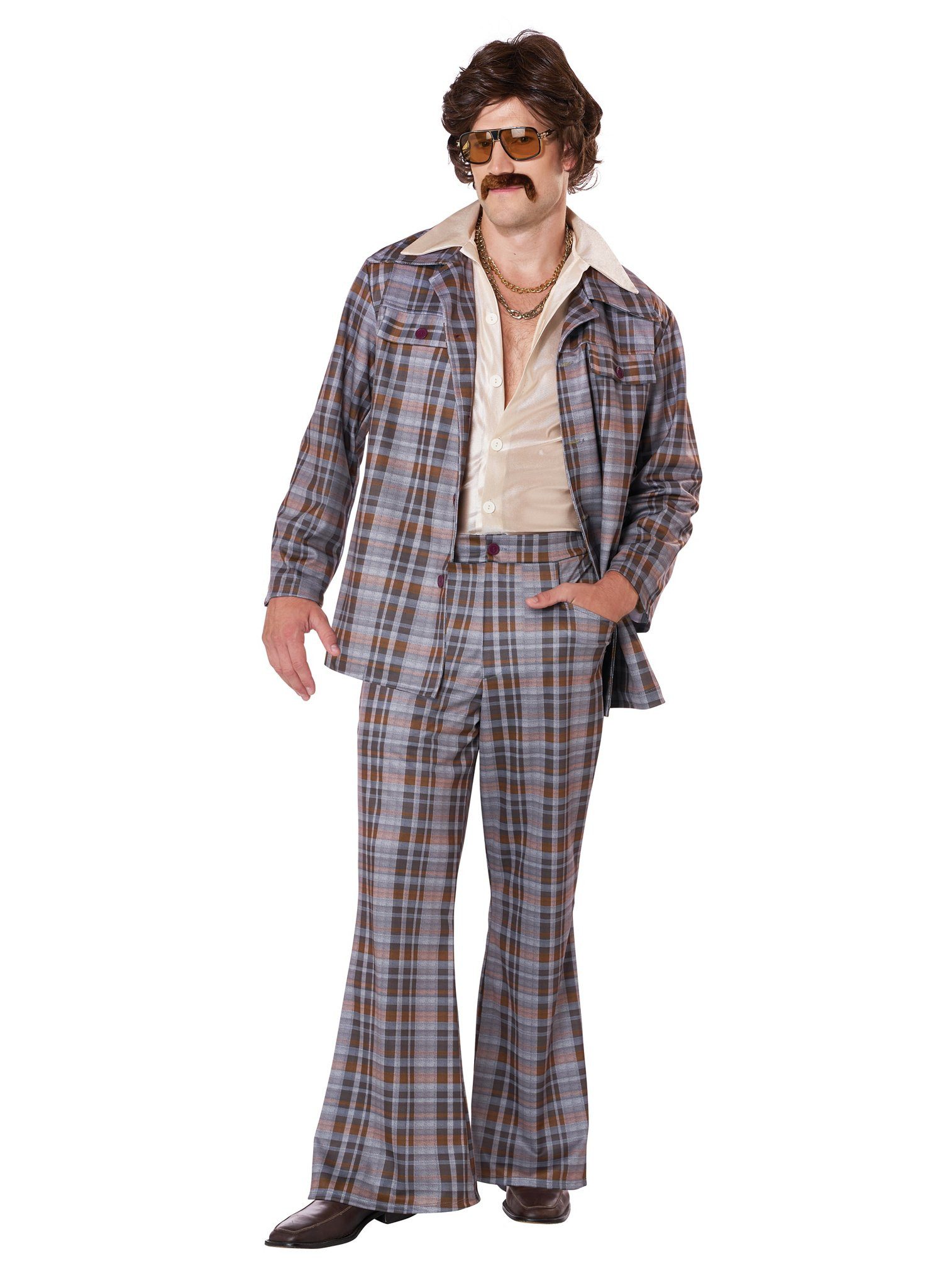 Metamorph Kostüm 70er Jahre Macker Kostüm, Mit diesem Leisure Suit kannst Du ordentlich den Larry machen!
